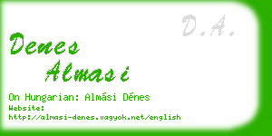 denes almasi business card